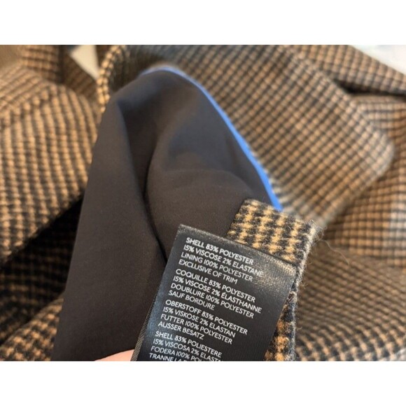 Maeve Anthropologie Plaid Double Breasted Peacoat Size L Oversized Lined - Picture 6 of 6